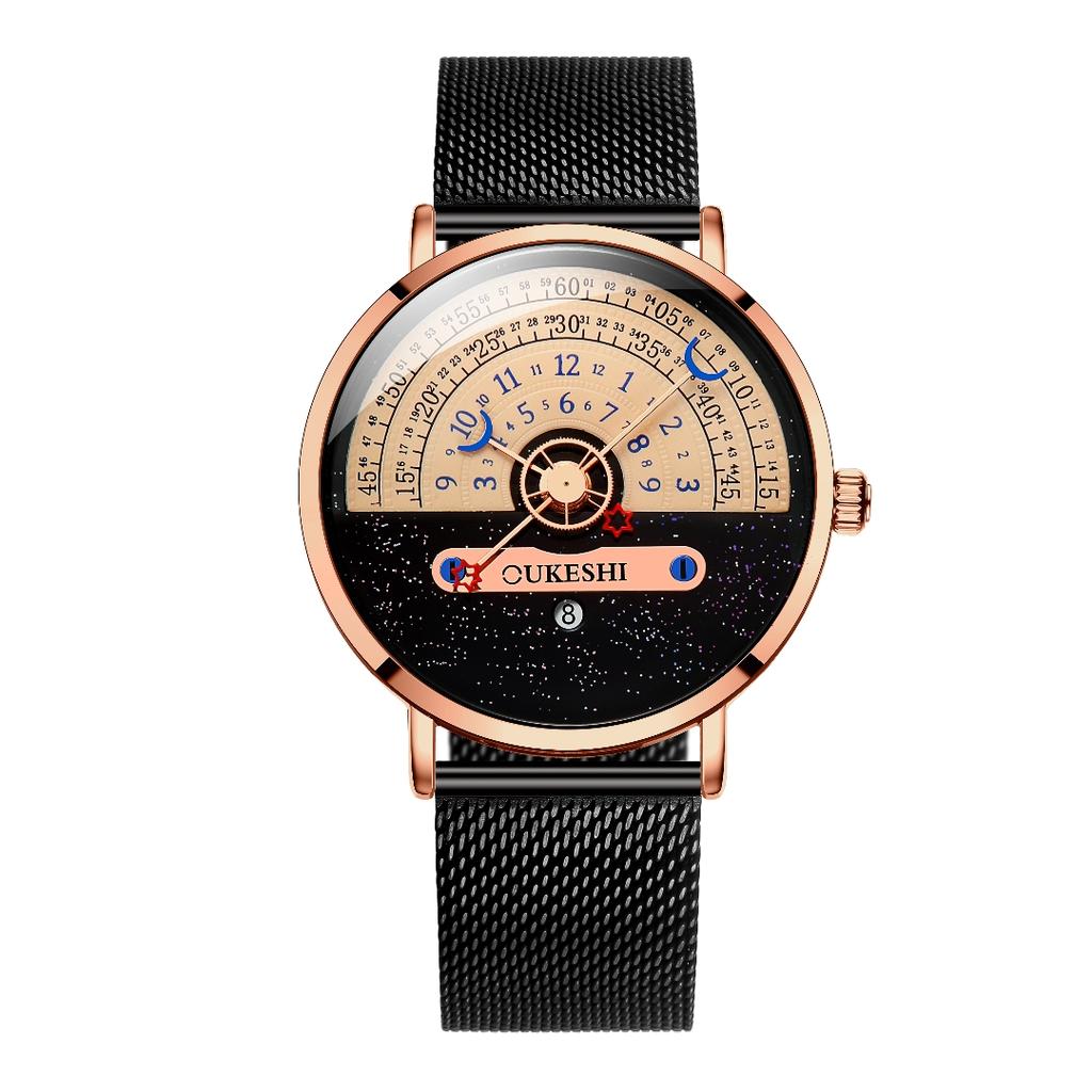 Luxury Men Business Watches Fashion Mesh Band Calendar Quartz Wristwatches For Mens Clock Reloj Hombre