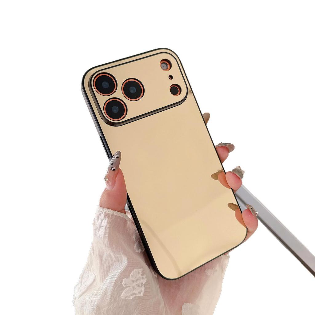 Pore-Free Mirror Phone Case for Apple 17 Pro Max: Trendy Full Coverage Protective Case for Apple 12/15/14/16