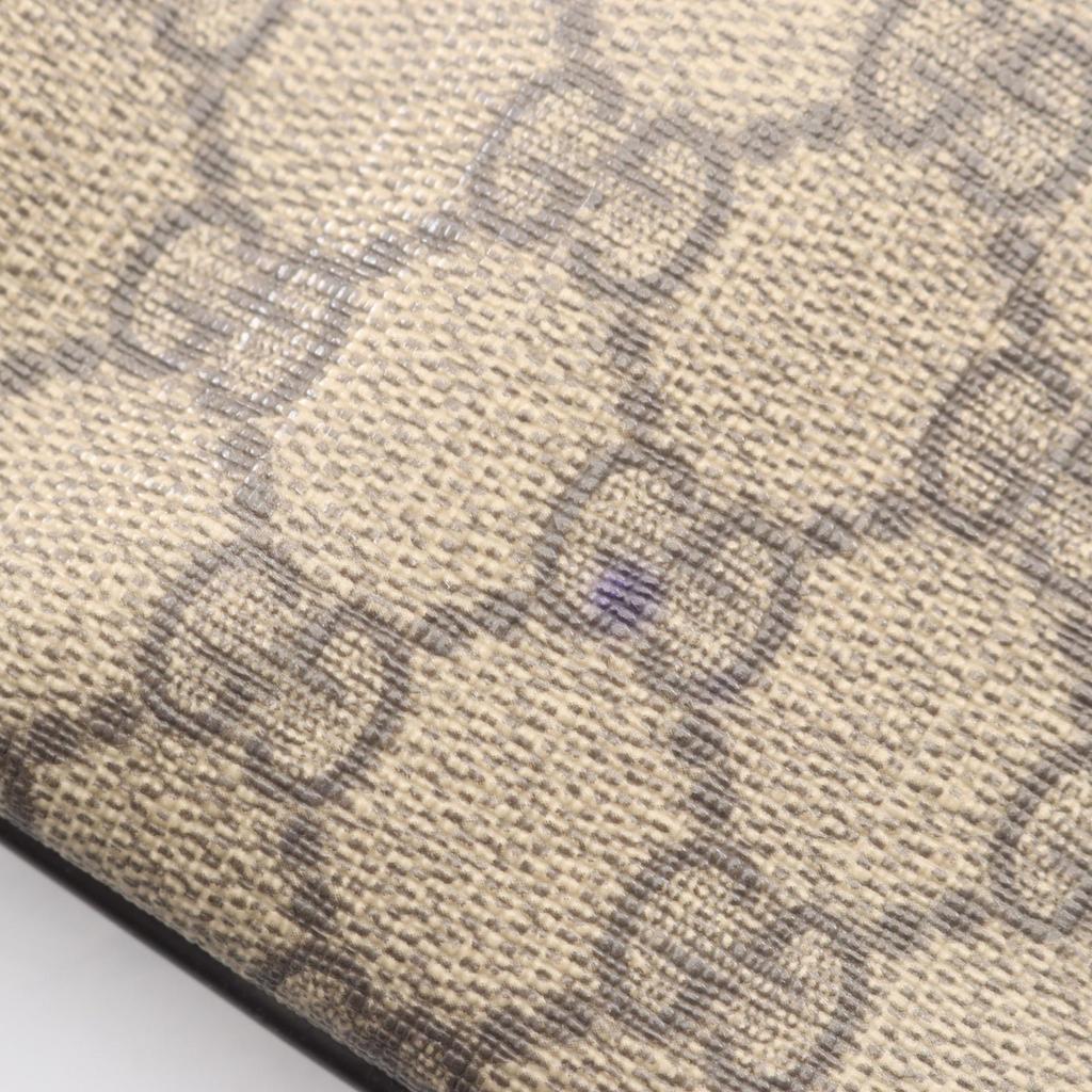 Used GUCCI GG Supreme Shoulder Bag 201446 PVC Coated Canvas Leather Beige Brown Used Unisex