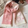 Cute Kitty Cat Double-sided Knitted Scarf Female Winter Korean Atmosphere Thickened Warm Scarf Student