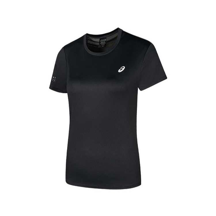 Asics Luminous Short Sleeve Moisture Wicking T-Shirt Women Tops Black 2012D153-001