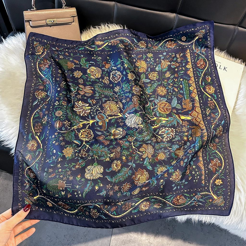 Spring And Autumn Silk Scarf Women'S Ribbon Headgear Hair Accessories Flowers Cashew Nut Flowers Versatile Temperament Advanced