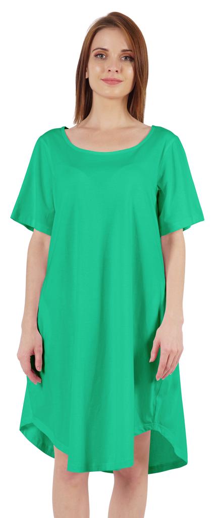 Inkmeso Noční košile pro ženy s krátkým rukávem W Noční košile s kulatým výstřihem Jersey tunika