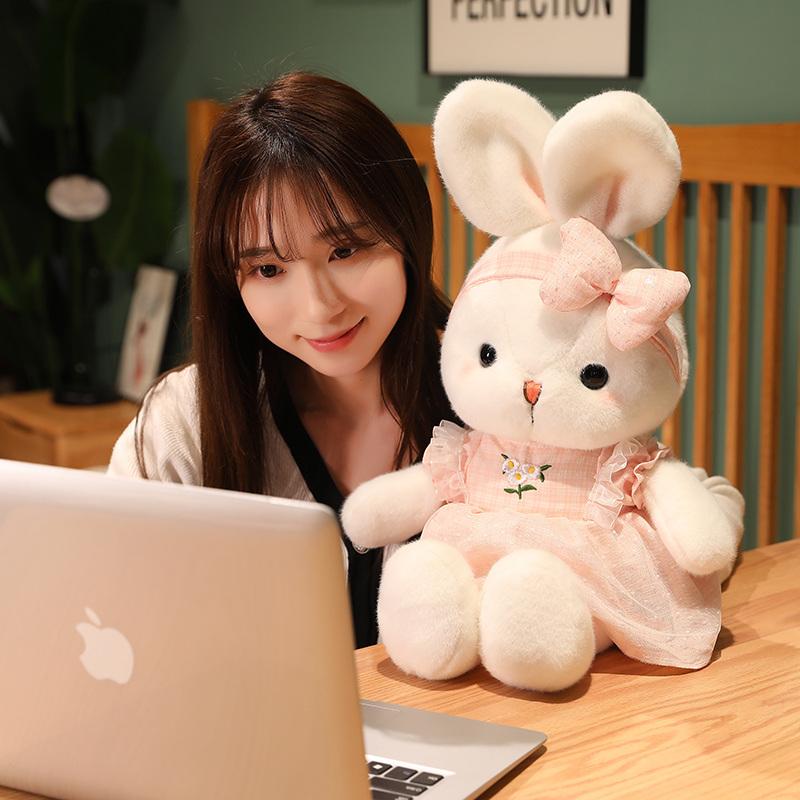 40-80CM Kawaii Plush Bunny Toys Adorable Rabbit with Skirt Appease Dolls Nice Birthday Valentines Gift for Children Girls