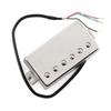 FLEOR Alnico5 Guitar Humbucker Neck and Bridge Pickup Chrome LP Style Pickup, 4-Wire Set, Fit,