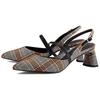 Charles & Keith Retro Comfortable Pointed Toe Chunky Heel Mary Jane Shoes 5.1cm Women shoes Gray CK1-60361331_GREY