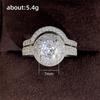 CopperLuxury s/Set Women's Finger Rings Big Round CZ Stone Fashion Female Rings Party Jewelry Gifts
