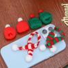 5/50Sets Mini Knitting Scarf Wine Bottle Decor Christmas Party Tabletop Dinner DIY Decorative Ornaments Mini Santa Hats Scarf