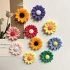 8Pcs Mini Resin Sunflower Refrigerator Magnet Colorful Flower Shape Fridge Magnet Memo Notes Photo Holder Home Kitchen Office