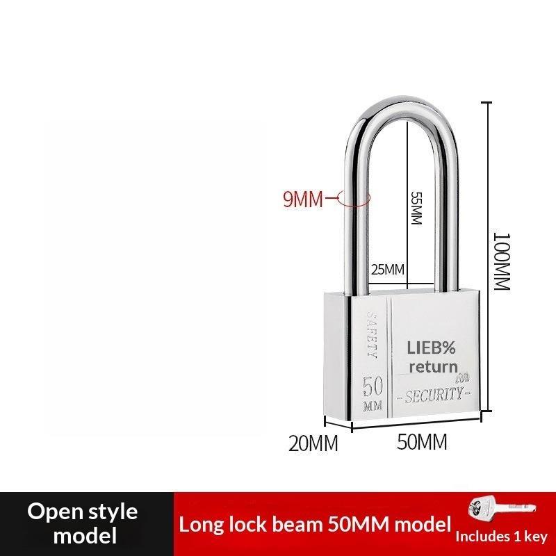 1 Pcs High Security Stainless Steel Keyed Alike Padlocks Cut Resistant Shackle For Gates Lockers Warehouse