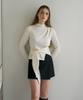 DEHEVE Wool Mock-Neck Wrap Long Sleeve [Ivory]