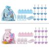 90 stycken Baby Shower Return Favors för gäster Elephant Keychain med Organza Bag