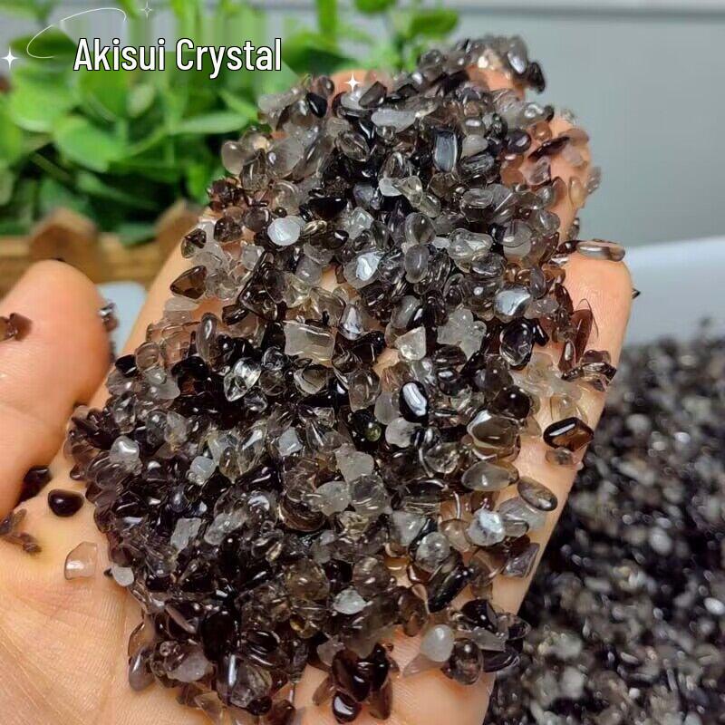 Natural Smoky Quartz Tumbled Stone Ornament for Purification and Demagnetization In Aquariums or Planters