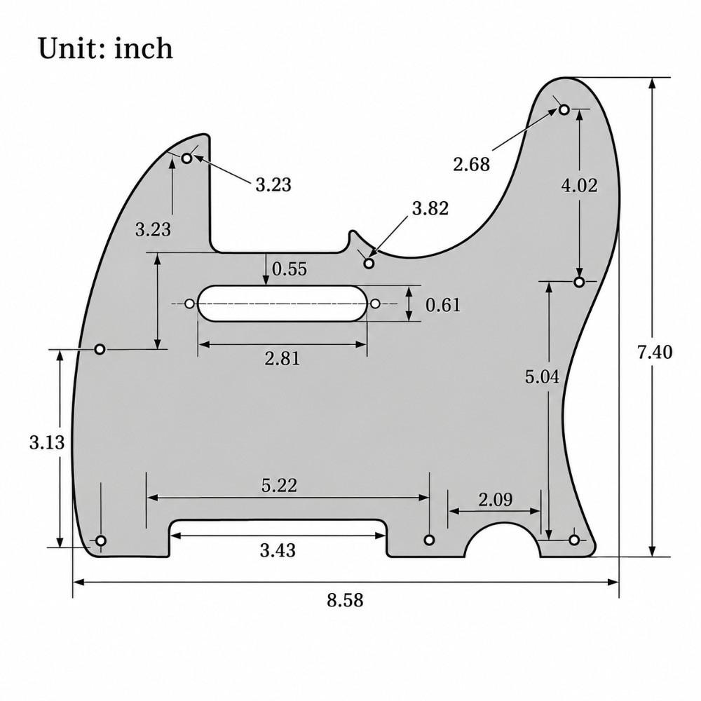 Gray Pearl/Blue Pearl Guitar Pickguard 4Ply TL Pickguard For Telecaster Guitar
