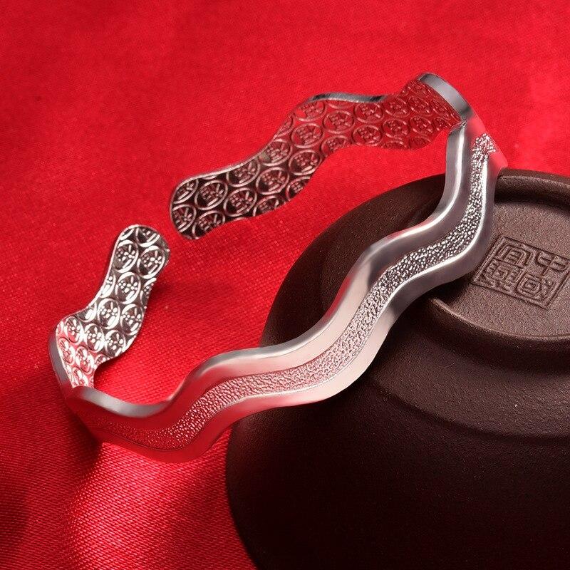 

Браслеты из стерлингового серебра 925 пробы. Матовые волнистые браслеты. Подарок женских украшений.