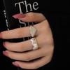 BF CLUB 925 Sterling Rings for Women Fashion Geometric Handmade Irregular Big Heart Shape Ring Party Christmas Gift