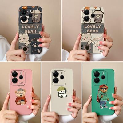 Case For Redmi Note 11 12 14 12R 11E 11T 14S 12S 11S 12Turbo Pro Plus 4G 5G Lovely Bear Pattern High Quality Anti Slip Silicone Housing For Redmi Capa