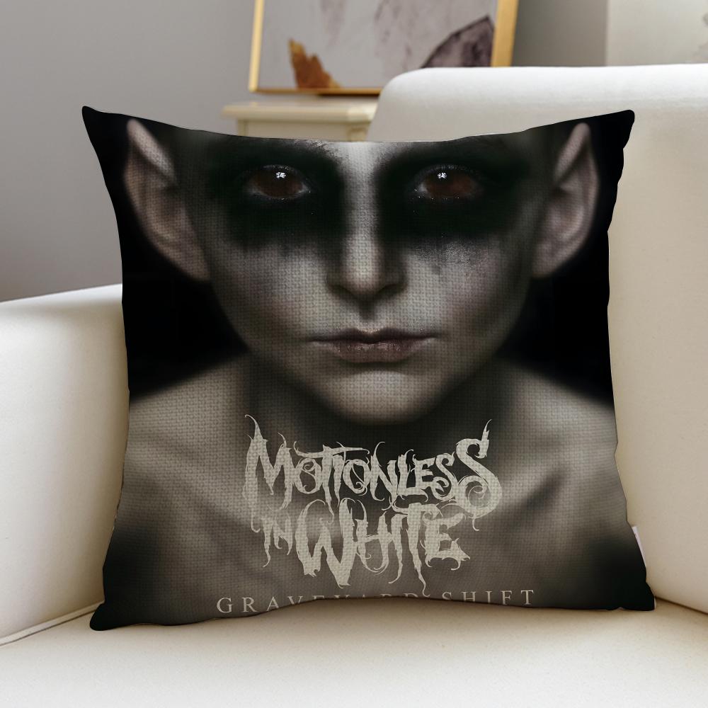 Gothic MMotionless In WhiteS Cushion Cover Breathable and skinfriendly linen pillowcase square removable and washable cushion