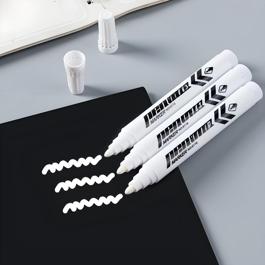 10/1 Stück Weißer Markierstift Wasserdicht Ölfest für Kunststoffe Papier Signatur Karton , Reifen, Malen Metall Logistik, Fabrik