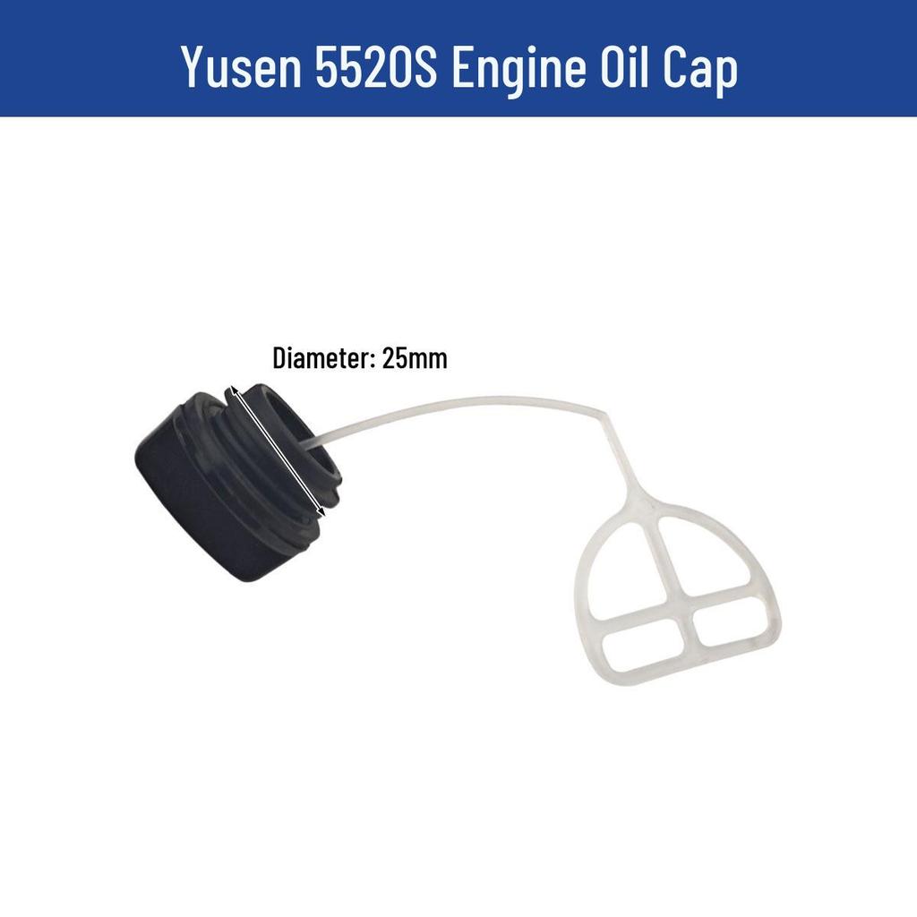 Yusen Chainsaw 5520 Parts: Cylinder, Carburetor, Clutch, Drive Disc, Pull Starter, Ignition Coil, Air Filter.