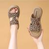 Two-wear Sandals Women's New 2025 Summer Leopard Print Roman Sandals Open-toed Soft-soled Non-slip Bag and Beach Shoes