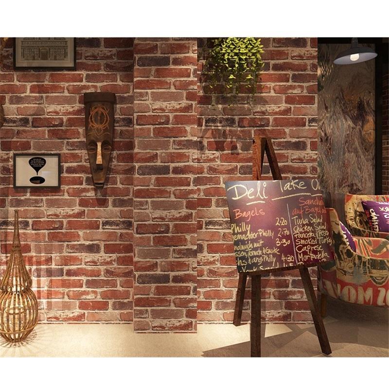 Retro Nostalgic Imitation Brick Pattern Brick Brick Wallpaper Cafe Bar Restaurant Culture Wallpaper