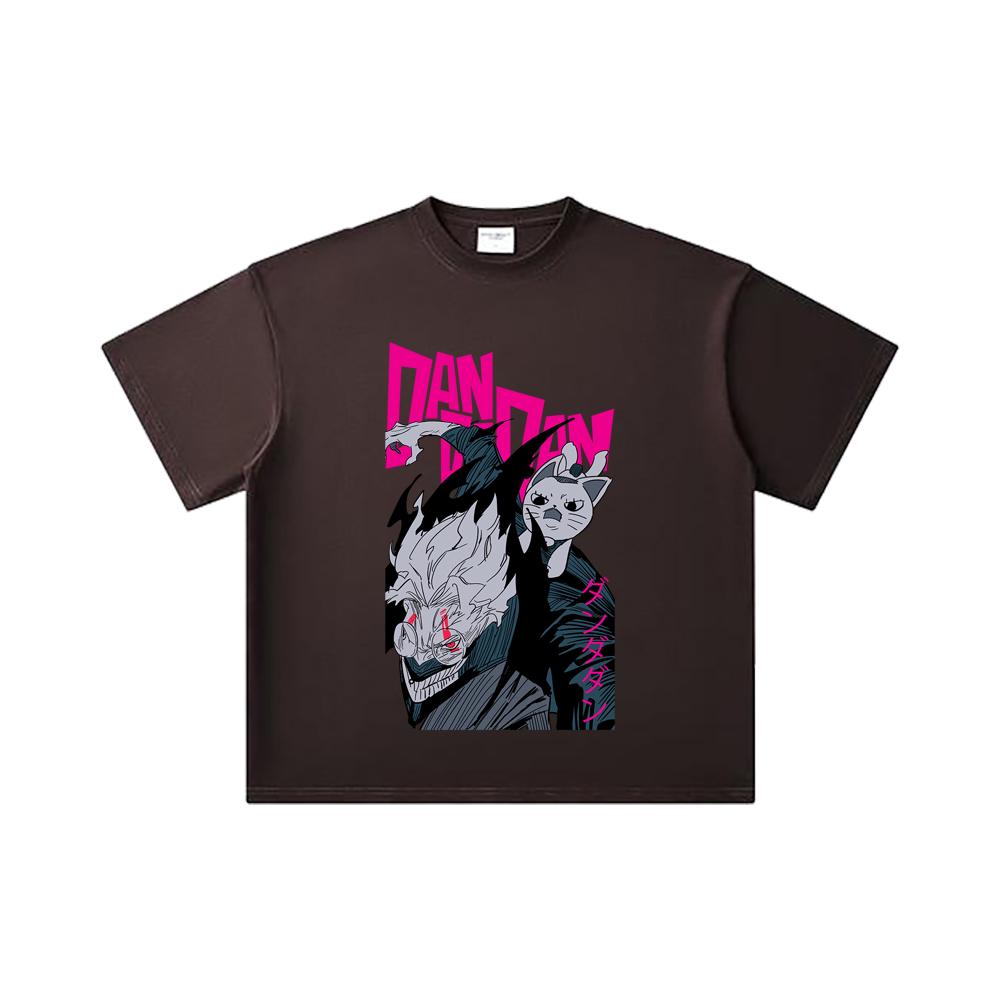 260 GSM Double Yarn 32 Count 100% Cotton Dandadan V37 Okarun Granny Print Unisex Heavy Cotton T Shirt