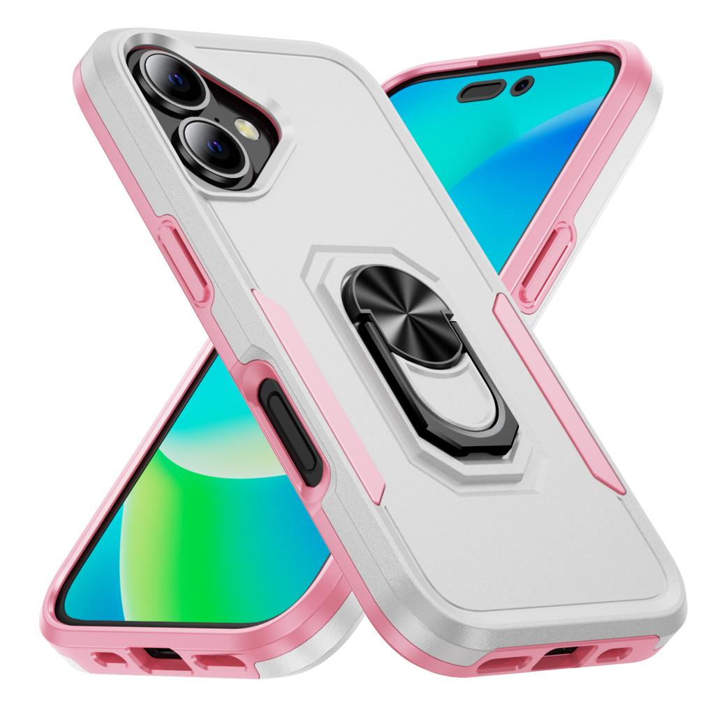 Do etui na iPhone'a 16, pierścień klasy wojskowej, podpórka, PC + TPU, etui na telefon