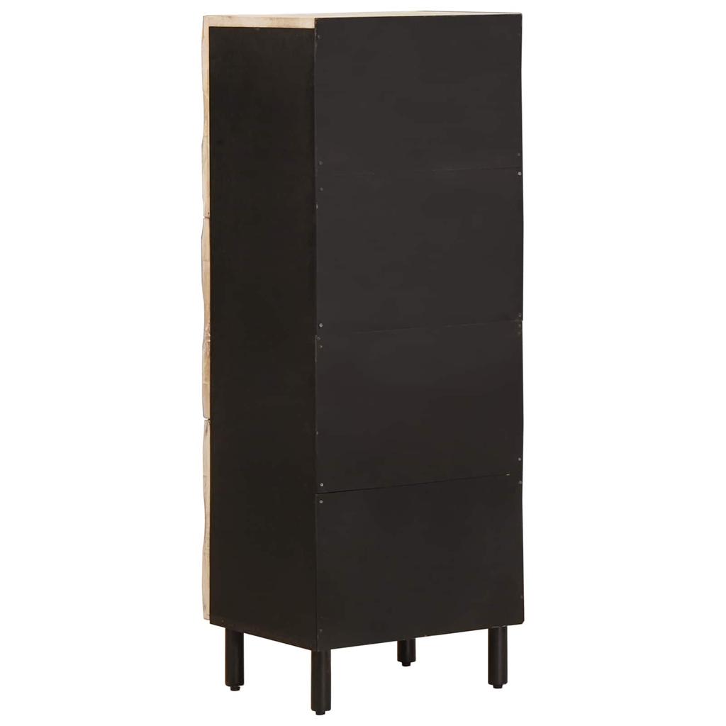 Highboard with Door White Washed Surface 40 x 33 x 110 cm