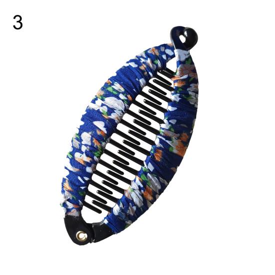 Fashion Lady Floral Print Banana Fish Shape Hairpin Hair Clip Headwear Accessory