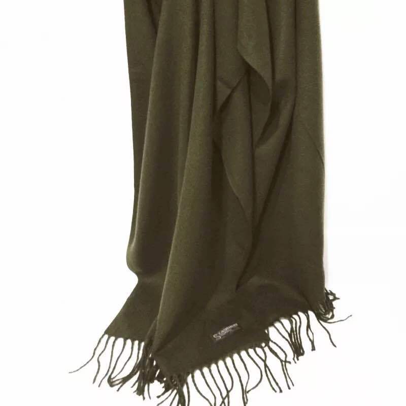 Warm Solid Color Cashmere Wool Scarf Winter Tassel Unisex Shawl Solid Color Scarf for Women