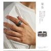 Adjustable Vintage Geometric Ring Men Women Sterling Asymmetrical Design Retro Minimalist Band