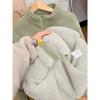 Womens Fleece Jacket Winter Warm Cardigan Double-sided Velvet Liner Stand Collar Coat