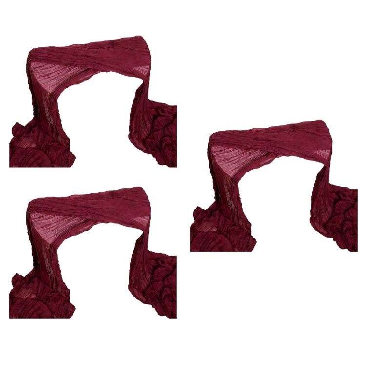 

Pack Of 3 Stylish Crinkle Cheesecloth Table Runners Suitable For Weddings Celebration And More бордовий