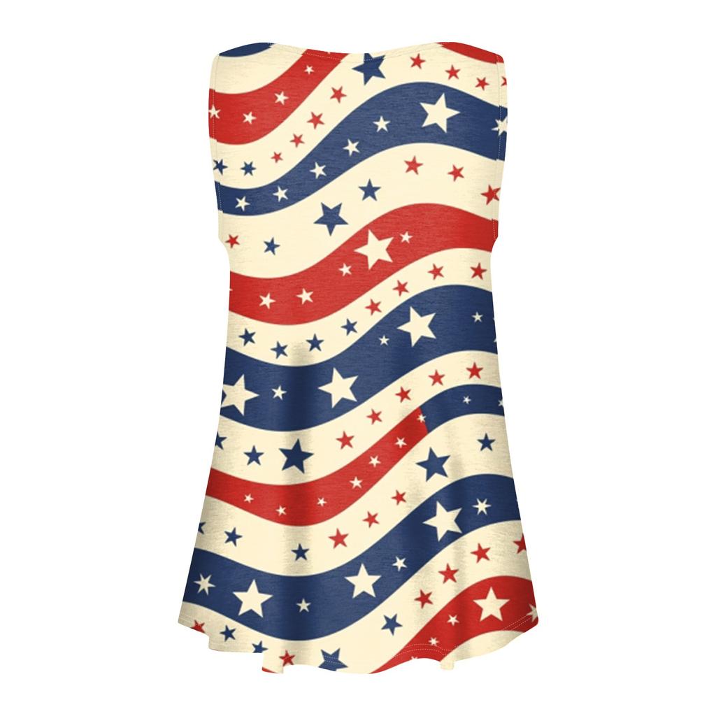 Modisches Tanktop für Damen, Rundhalsausschnitt, leicht, ärmellos, mit Aufdruck