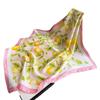 New lemon print scarf imitation silk retro high-end sunscreen shawl neck square scarf scarf silk scarf headscarf