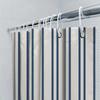 Classic Blue White Striped Shower Curtain Waterproof Bath Mat Decorative Liner Rectangular Size Customizable For Bathroom Access