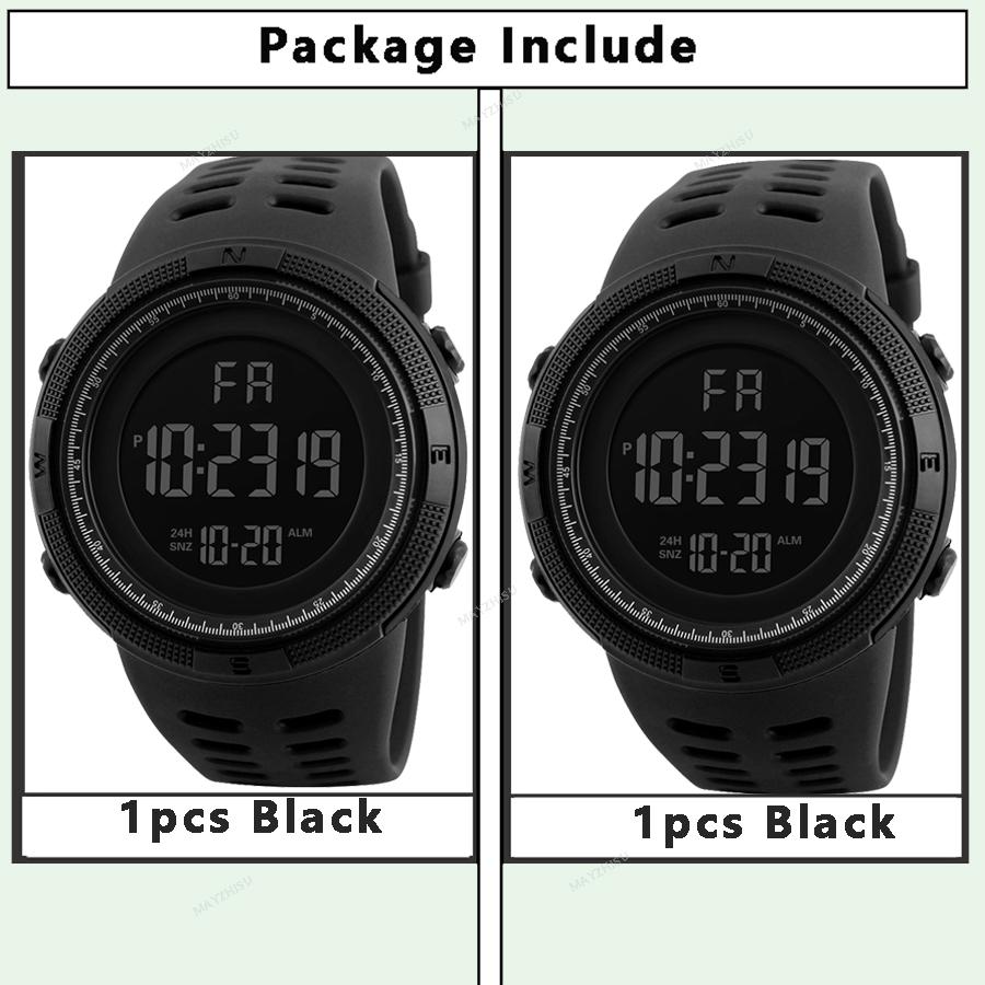 Men's Sports Watches Military Electronic Watch Outdoor Multifunction LED Digital Wristwatch Clock for Man Kids Boy Student Teen
