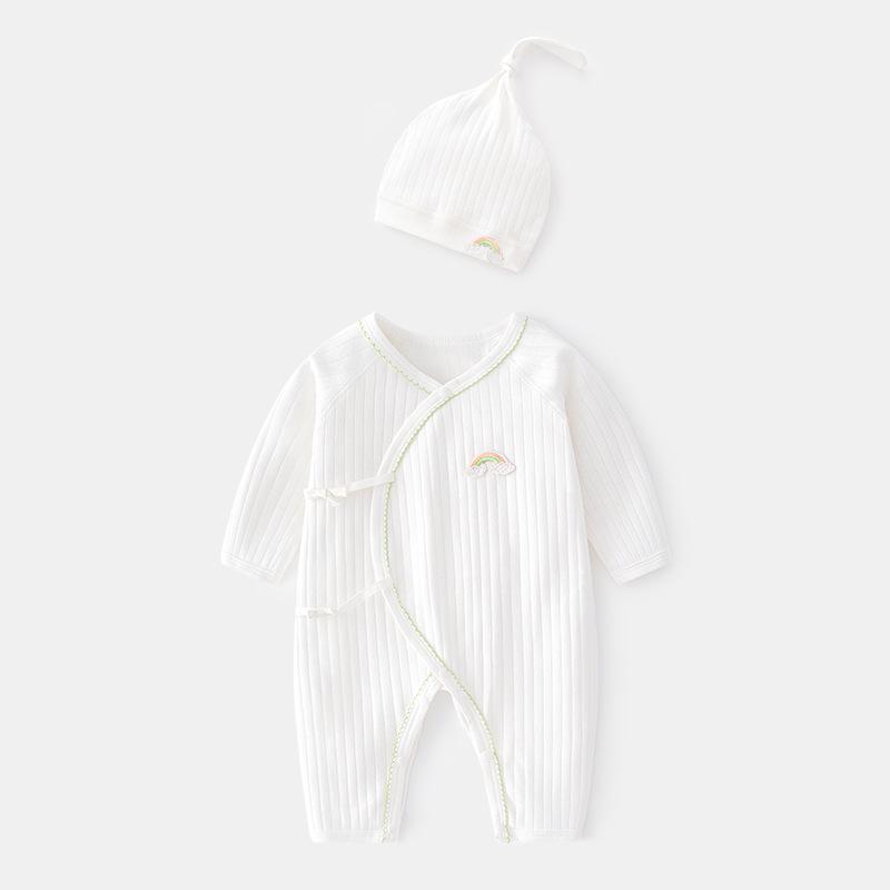 Newborn Boneless Harem Romper - Spring/Autumn Pure Cotton Crawling Suit for Boys & Girls