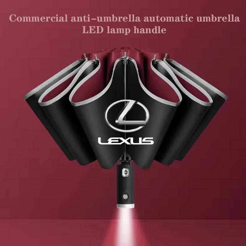 Car Sticker Reverse Folding Umbrella LED Reflective Stripe Umbrella For LEXUS RX300 RX330 RX350 IS250 LX570 Is200 Is300 Ls400 ZO1