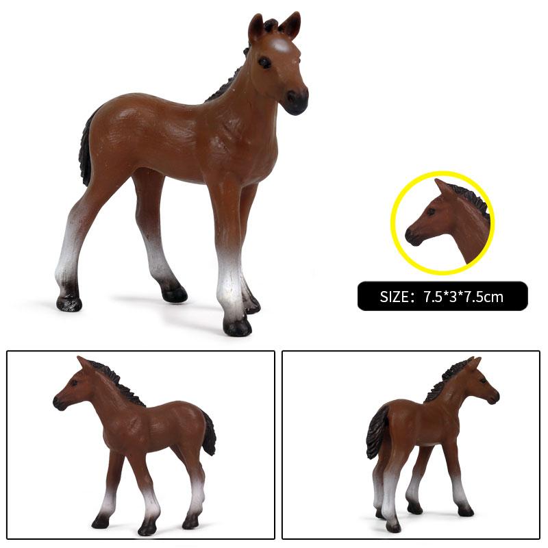 Oenux Grassland Wild Steed Farm Animal Small Horse Model Action Figures PVC Home Decoration Figurines Collection Toy Kid Gift