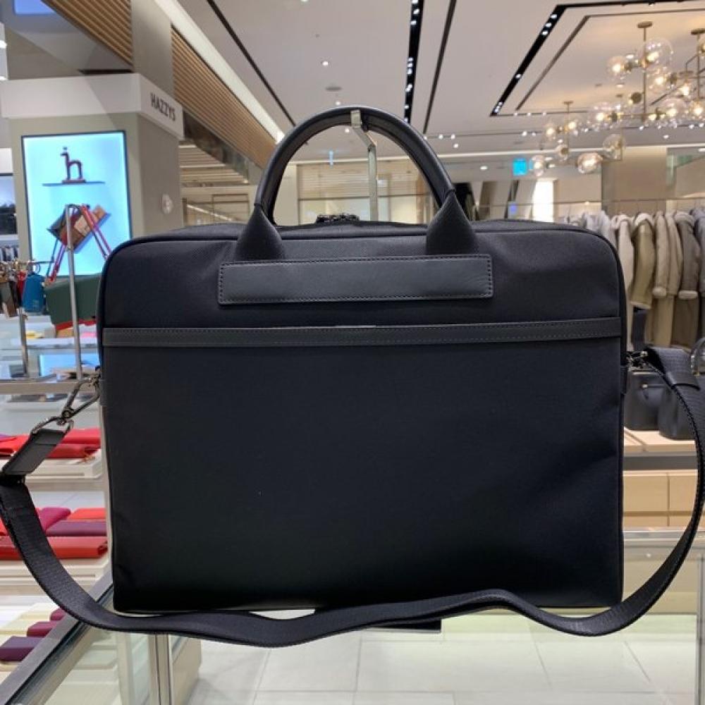 Daks Black Leather Check Document Bag Dbba2e331bk