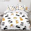 Shiba Inu Dog Animal Dogs Comfortable Duvet Quilt Cover Pillowcase Bedding Set Children Bedroom Decoration Home Textile