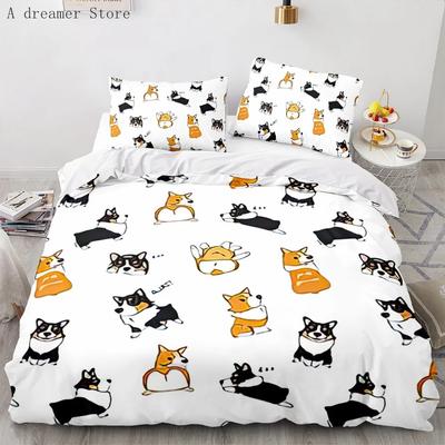 Shiba Inu Dog  Animal Dogs Comfortable Duvet Quilt Cover Pillowcase Bedding Set Children Bedroom Decoration Home Textile