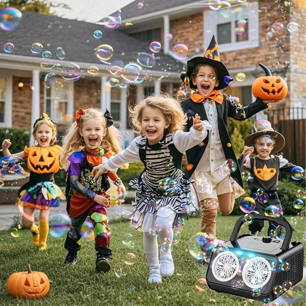 Automatic Professional Bubble Machine Outdoor Small Portable Bubble Maker 26 Holes Kids Bubble Gun