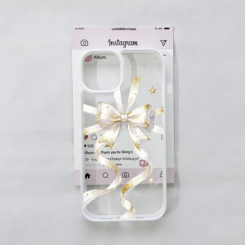 

Синій чохол з принтом бантика для Iphone 11 12 13 14 15 16 17 Pro Max Plus 17AIR Series Прозорий протиударний чохол iPhone 13