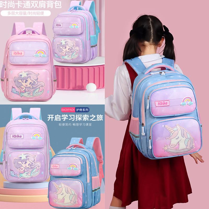 Cartoon Spacious Schoolbag For Children In Grades 1 To 6 With Breathable Fabric And Fit Comfortable