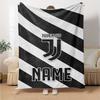 Custom Name Juventus Football Club Theme Printed Blanket Perfect For Couch Bed Travel Outdoor Use Machine Washable Cozy Durable