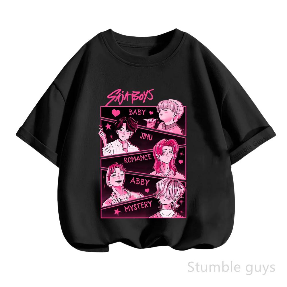 

Детская футболка Kpop «Охотники на демонов» Аниме одежда Короткий рукав Повседневная мода Лето Мальчики Девочки 130