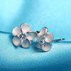 2025 Fashion  Sterling Silver Primrose Flower Small Stud Earrings for Girl Gifts with Cubic Zirconia Compatible